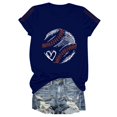thumbnail image 4 of yunLCZ Women Shirts Women Daily Casual Printed Short Sleeve O Neck T Shirt Tops, 4 of 4