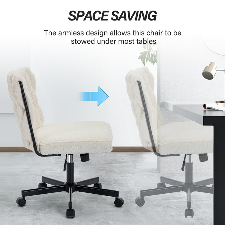 Welax Armless Wide Office Desk Chair, 300lb Adjustable Welax Armless Wide Office Desk Chair, 300lb Adjustable
