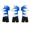 thumbnail image 4 of Soccer Jerseys for Kids Boys & Girls Ndbuld Children's Short Sleeve Top With Elastic Waist Shorts Sportswear And Soccer Set For Middle And Big Kids Blue 3XS, 4 of 8