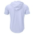 thumbnail image 3 of SWSMCLT Men's Short Sleeve Hoodie Hooded Regular Fit Cotton Tee T Shirt Soft Top Plus Size Summer Lightweight Button Cool Casual White X-Large, 3 of 5