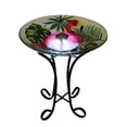 thumbnail image 6 of Hi-Line Gifts 21" Flamingo Verdant Glass Outdoor Glass Solar Bird Bath with Stand, 6 of 6