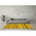 thumbnail image 3 of Ahgly Company Machine Washable Indoor Square Abstract Yellow Modern Area Rugs, 5' Square, 3 of 4