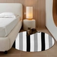 thumbnail image 2 of Round Rugs 4Ft, Black Gray Striped Round Area Rug Washable Indoor Throw Carpet, Farmhouse Stripe Art Soft Non Slip Circle Rug for Kitchen Nursery Room Home Decor Aesthetic, 2 of 8