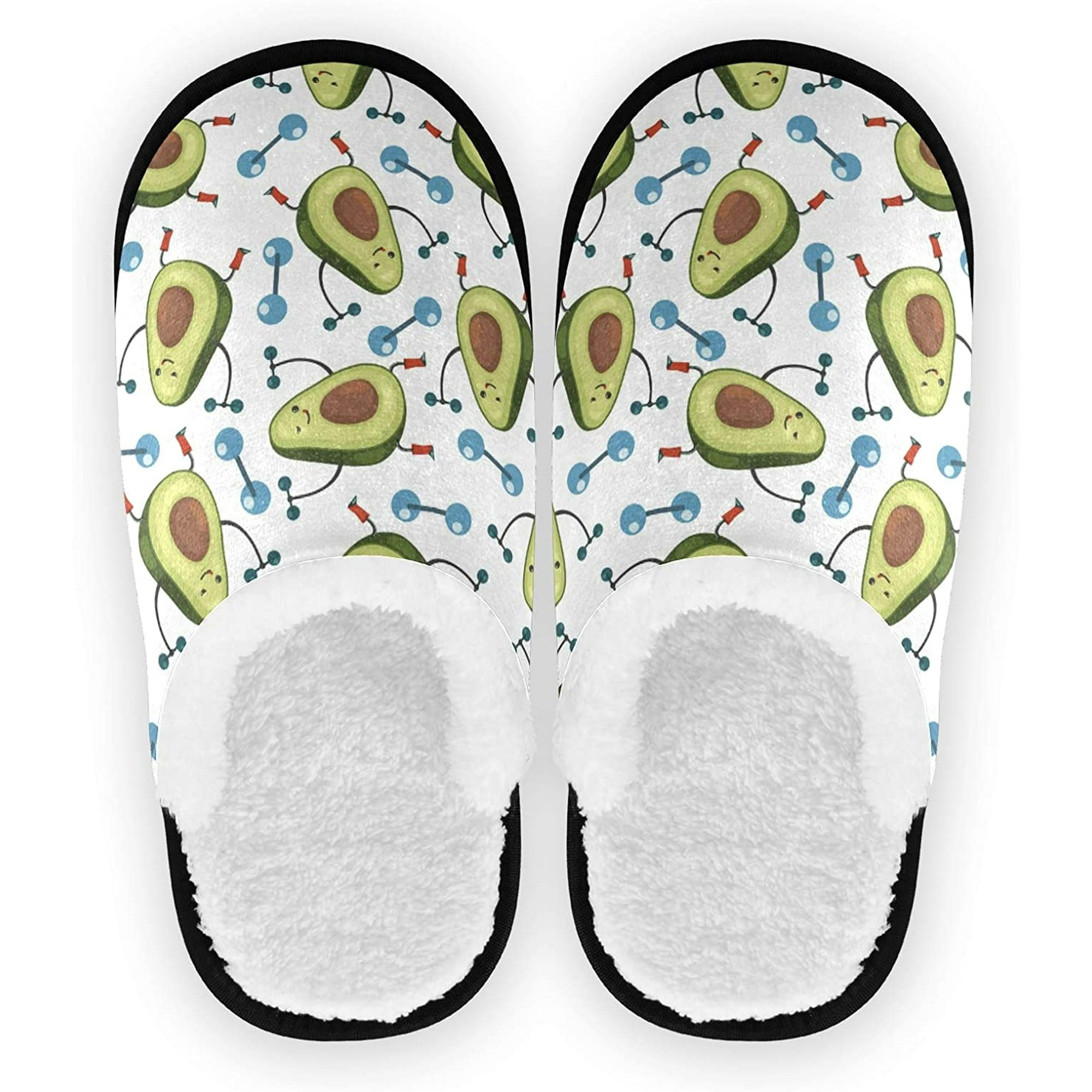 Linomo Cute Avocado Cartoon Slippers | Cozy House Slippers For Women, Men, Kids | Indoor Soft Slippers With Anti-Skid Sole