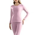 thumbnail image 5 of Comdrip Ropa Termica Mujer Frio, Womens Thermal Set Polyester Thermal Underwear Warm Thermal Top and Bottom Multiple Sizes Thermal Base Layer Women Pink 3XL, 5 of 6