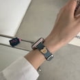 thumbnail image 4 of Compatible for Apple Watch Band 42mm 44mm 45mm 49mm Women Girls Boys, Slim Denim PU Leather Cute Bear Design Hand Strap Bracelet for iWatch Band Series SE 9 8 7 6 5 4 3 2 1 Ultra, Blue, 4 of 7