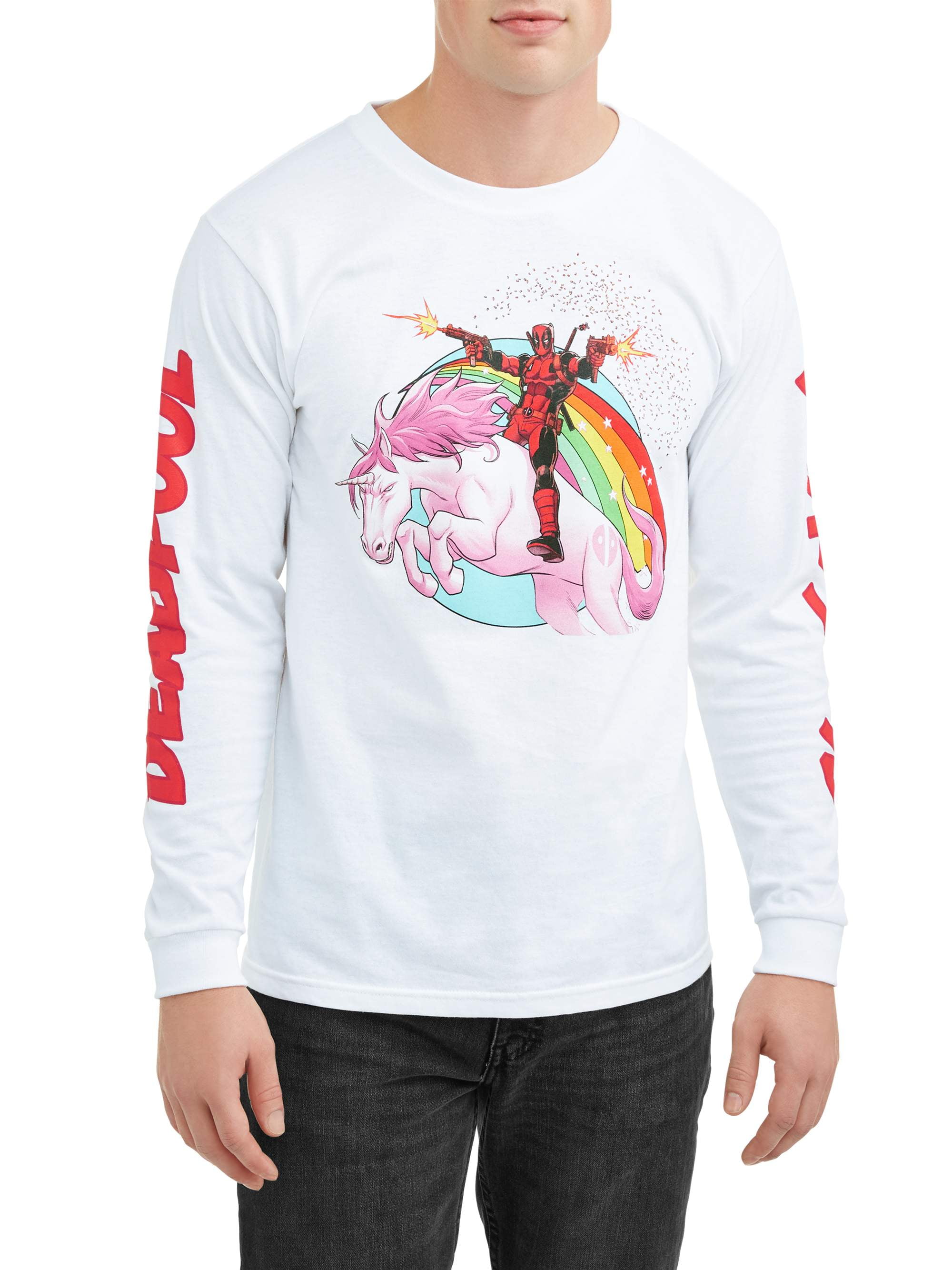 deadpool riding a unicorn t shirt