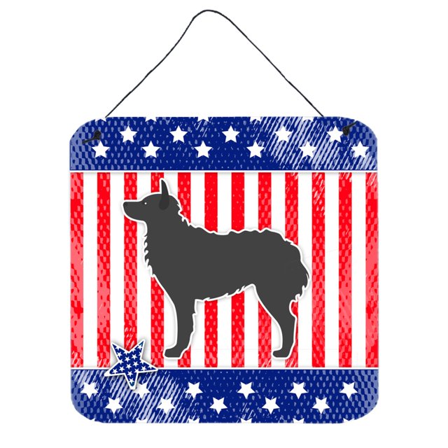 Caroline's Treasures USA Patriótico perro pastor croata impresiones para colgar en la pared o en la puerta BB3321DS66, 6 x 6, multicolor Caroline's Treasures BB3321DS66