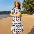 thumbnail image 4 of Balery Pirate Theme Vestidos sueltos de manga corta para mujer, vestidos de verano 2025, vestidos casuales de corte A con vuelo., 4 of 6