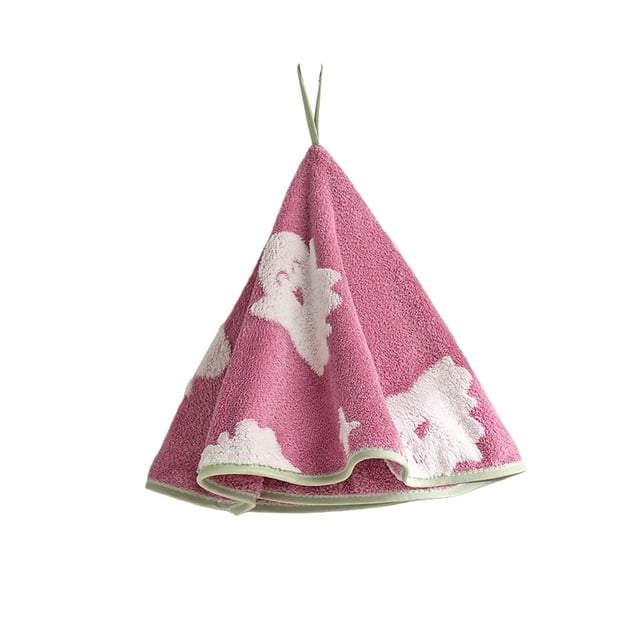 Round Ghost Hand Towel with Hanging Loop - Soft Fleece Absorbent Towel for Halloween Decoration and Daily Use