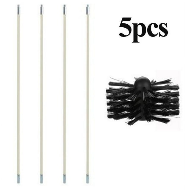 Brosse de Nettoyage pour Cheminée Kit de Balayage Rotatif Ensemble d'Outils pour Cheminée 1*Brosse+4*Tige