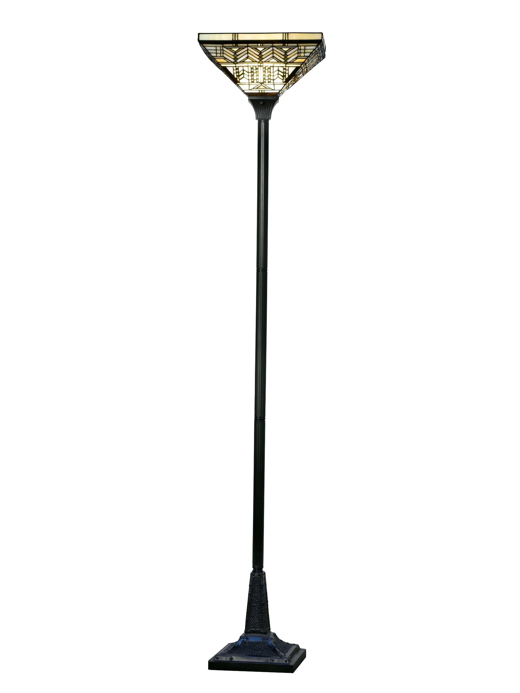 71" Arizona Mission Torchiere Inspired Floor Lamp with Square Shade