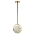 thumbnail image 3 of Baxter 11 in. 1-Light Indoor Satin Gold Finish Pendant Light with Light Kit, 3 of 4