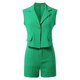 thumbnail image 5 of Conjunto de falda y chaqueta para mujer con cuello en V y bolsillos: elegante para primavera-verano, informal/trabajo, lavable a mano/a máquina (S-XXL), 5 of 6