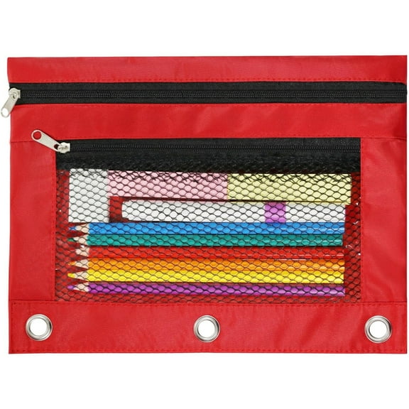 Bxaolu Pencil Pouch 3 Ring, Zipper Pencil Pouches Case Binder Cosmetic Bag