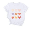 thumbnail image 1 of Camiseta de Manga Corta de Cuello Redondo Impresa para las Mujeres Día de San Valentín, Mezcla Ligera de Poliéster para Primavera Verano Otoño, 1 of 7