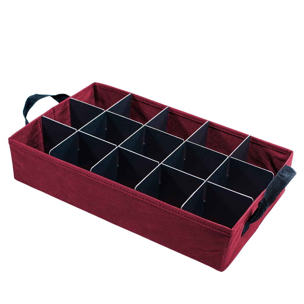 612 Vermont Christmas Ornament Storage Box with 4 Removable Trays, Holds 60 - 3" Ornaments, 16.25" x 10" x 13"