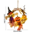thumbnail image 3 of Farmhouse Halloween Decor - Rustic Scarecrow Bat Wreath for Porch & Party Decorating 2025, 3 of 6
