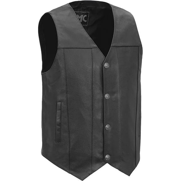 First Mfg Co - Runner - Men's Motorcycle Biker Riding Black Leather Vest - Small
