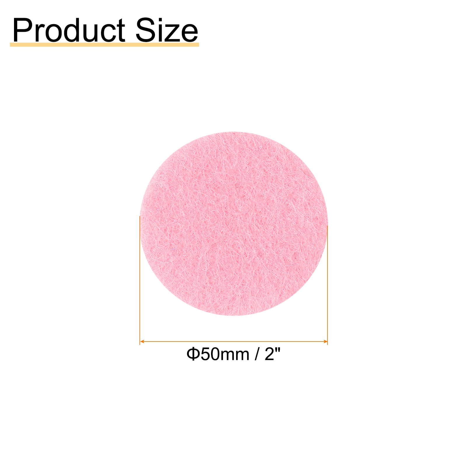 Uxcell 500pcs Round Felt Circles, 50mm 3/8 Pre Cut Felt Craft Pads Non-Woven Mini Felt Fabric Circles for DIY Projects, Pink