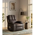thumbnail image 3 of 360° Swivel Rocker Recliner Chair for Adults, Lazy Recliner for Adults, 22 in with 1.5X Sponge Filling, Side Pocket, and Cup Holder, for Living Room, Bedroom, and Nursery, Coffee, 3 of 10