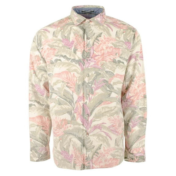 Tommy Bahama Men's Coastline Cord Lush Vines Leaf Print Corduroy Button-Down Shirt Medium