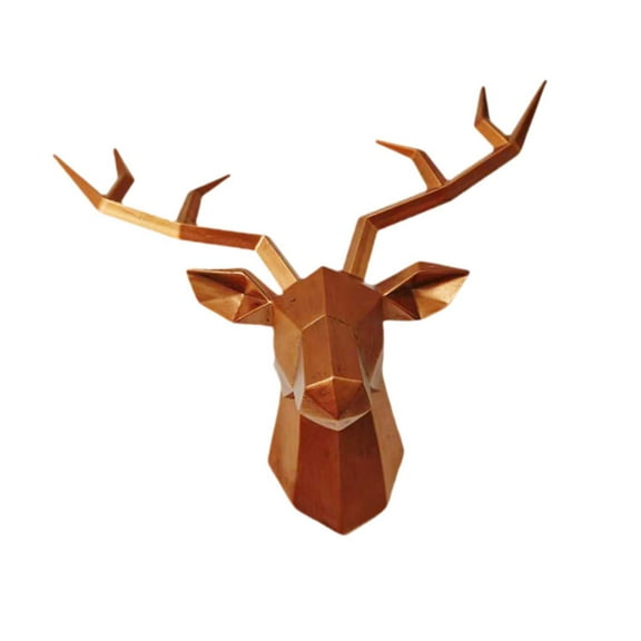 Kuntesetty Deer Head Sculpture Resin Figurine Collection Decorative Wall Hanging Ornament Wall Art for Indoor Hallway Office Living Room