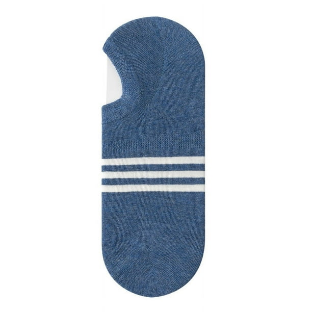Nvzi 3 pares de calcetines invisibles para hombre, antideslizantes, de silicona, con absorción de humedad, de corte bajo, invisibles, informales, color azul