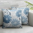 thumbnail image 3 of COMIO  Blue Grey Flower Pillow Covers  Abstract Flowers Decorative Throw Pillows Case Square Cushion Cover for Couch Bed Livingroom Farmhouse Decoration, 3 of 5