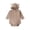 Coffee, variant on Baby Bunny Ear Hooded Bodysuit Long Sleeve Casual Warm Romper Infant Cute Sleepwear Fall Winter Crawling Holiday Home Loungewear 3-24M