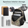 thumbnail image 4 of KEIAHUAN Green Camo Bow School Backpack for Boys, Dual Stretch Mesh Side Holders, Large Capacity 17 Inch Bag Fits 14 Inch Laptop, Adjustable Anti-Slip Clasp Straps for Girls Kids Ages 6-14, 4 of 6