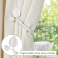 thumbnail image 2 of Metal Leaf Vintage Curtain Drapery Tiebacks Curtain Hook Drapery Holdbacks Drapes Linen Holder, White, 2 of 8