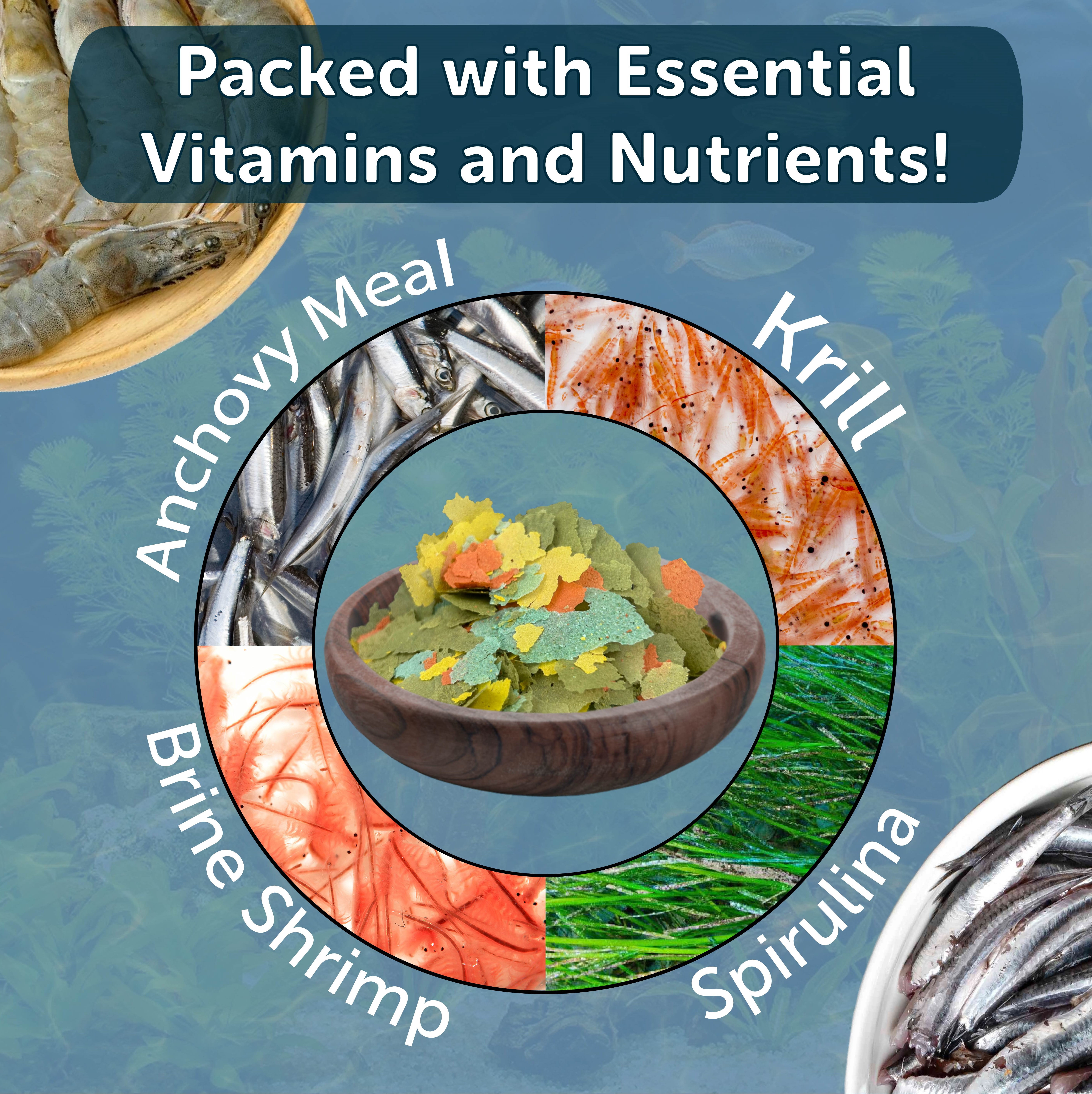 Aquatic Foods 3-lbs @ $45.99 Guppy Flakes. Bulk Flake Foods for All Tropical Fish