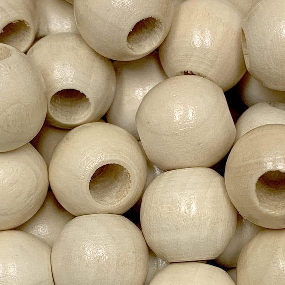 TUWAFE 50 Pcs,20Mm Round Wood Beads Large Hole,Macrame Beads for 8Mm Cord,Crafts,Farmhouse Décor Beads,Jewelry Making