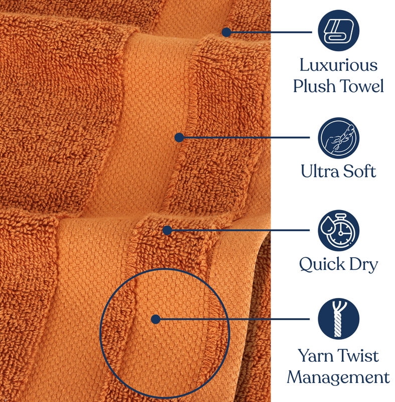 Delara Organic Cotton Luxuriously Plush Hand Towel Pack of 2, GOTS & OEKO-TEX Certified, Premium Feather Touch Technology Towels, 650 GSM Long Staple, Ultra-Absorbent