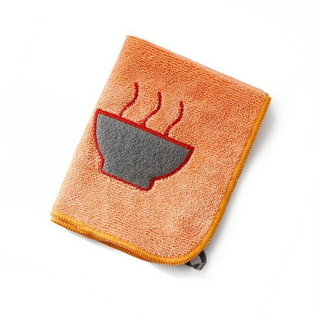 

unbranded Water Absorbing Thickened Dishcloth Wall Hanging Reusable Dishes Cloth Fork Chopsticks Rag Tableware Scouring Towel Toilet Pink Bowl