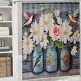 thumbnail image 6 of Fenyluxe Flowers Birds Vases Printed Shower Curtain Set with Hooks, Easy Care 100％ Polyester Chic Modern Bathroom Decor, Various Sizes Available 36x72, 6 of 7