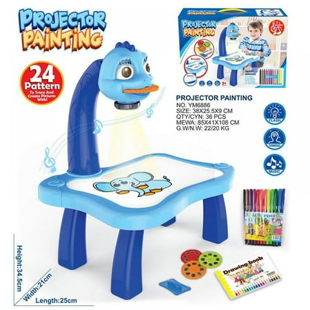 

Drawing Projector Table for Kids Trace and Draw Projector Toy with Light & Music Child Smart Projector Sketcher Desk Learning Projection Painting Machine for Boy Girl 3-8 Years Old