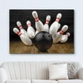 thumbnail image 2 of wall26 Canvas Print Wall Art Wood Panel Effect Vintage Bowling Ball Strikes Bowling Pins Sports Fitness Photography Realism Decorative Scenic Multicolor for Living Room, Bedroom, Office - 24"x36, 2 of 5