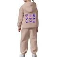 thumbnail image 6 of Boys Sweatsuit Size 10 Casual Print Hoodie and Pants Outfit 2 Piece Tracksuit Soft Comfy Loungewear Toddler Kids Youth Fashion Athletic Wear Playground Daily Outfits, 6 of 7
