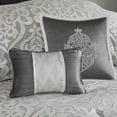 thumbnail image 2 of Izzovium Silver 8-Piece Jacquard Comforter Set Queen, with Euro Shams and Decorative Pillows for Year-Round Comfort, 2 of 10