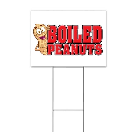 Boiled Peanuts (18 x 24 ) Yard Sign Includes Metal Step Stake