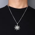 thumbnail image 3 of 23.66 inch Necklace with Sun Pendant 35x33.5x1.3mm Non 201 Stainless Steel Adjustable for Men, 3 of 4
