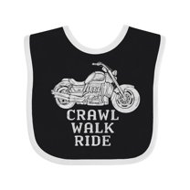 Inktastic Crawl Walk Ride Motorcycle Boys or Girls Baby Bib