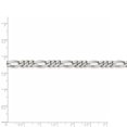thumbnail image 4 of Auriga 925 Sterling Silver Rhodium Plated 5.25mm Figaro Bracelet 8 inch for Women, 4 of 6