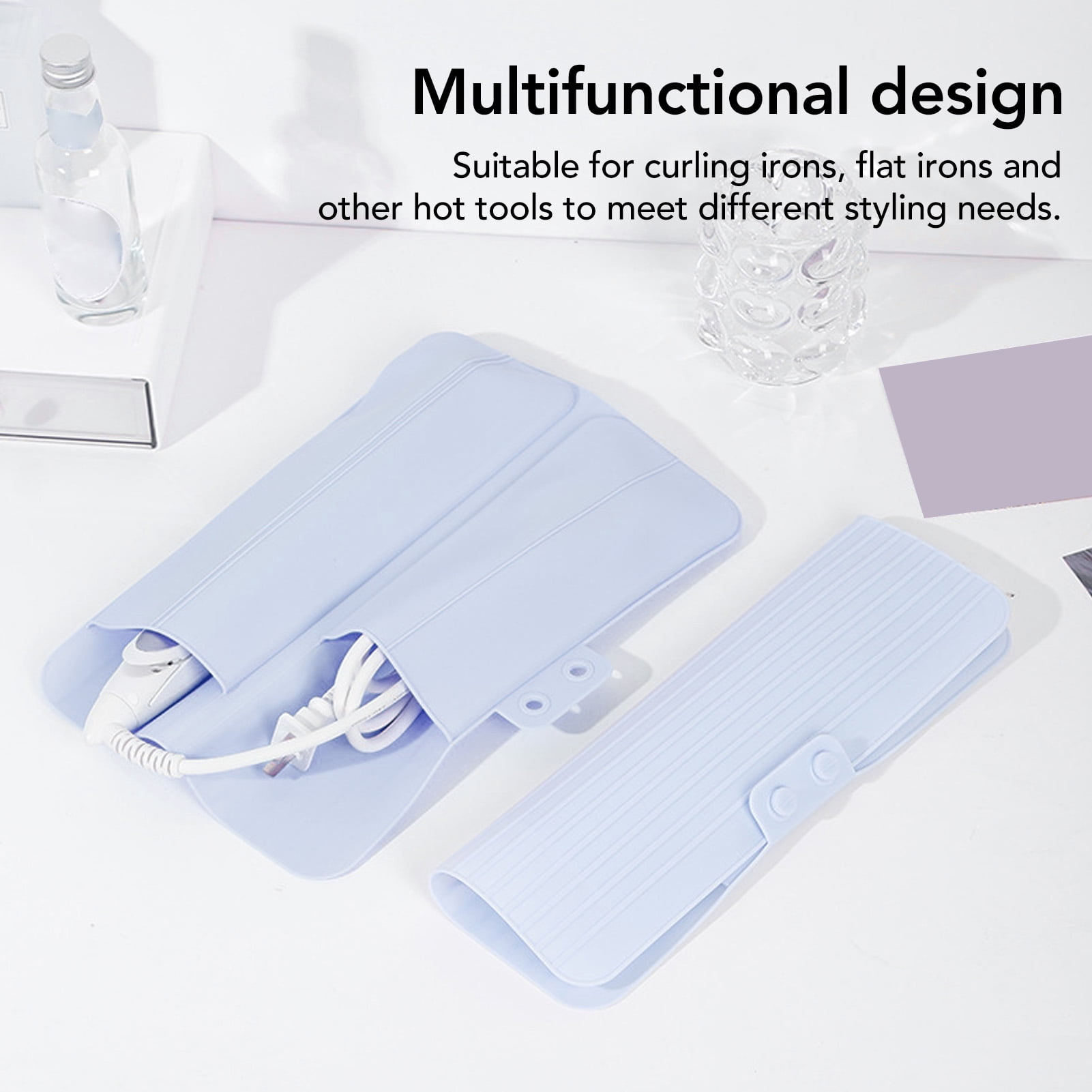 Mat Heat Mat For Curling Iron Durable Silicone Large Flat Iron Mat Pouch For Hair Straightener Hair Styling Tools Walmart