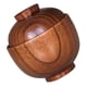 thumbnail image 5 of Tazón de madera con tapa de madera de madera Servir tazón sopa de sopa ensaladera tazón de arroz, 5 of 7