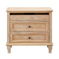 thumbnail image 7 of Leumius 28" Nightstand with Charging Station, Farmhouse Bedside Table with 3 Drawers, USB and Type-C Ports, Storage End Table for Bedroom Living Room Office Natural, 7 of 7