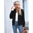 thumbnail image 4 of Womens Jacket Coat Casual Stand Collar Zip Up Fall Fashion Jackets Outfits with Pockets Black L, 4 of 8
