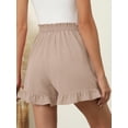 thumbnail image 6 of TEMOFON Summer Shorts for Women Elastic Waist Casual Shorts with Pocket Lounge Solid Color Khaki Pleated L, 6 of 8